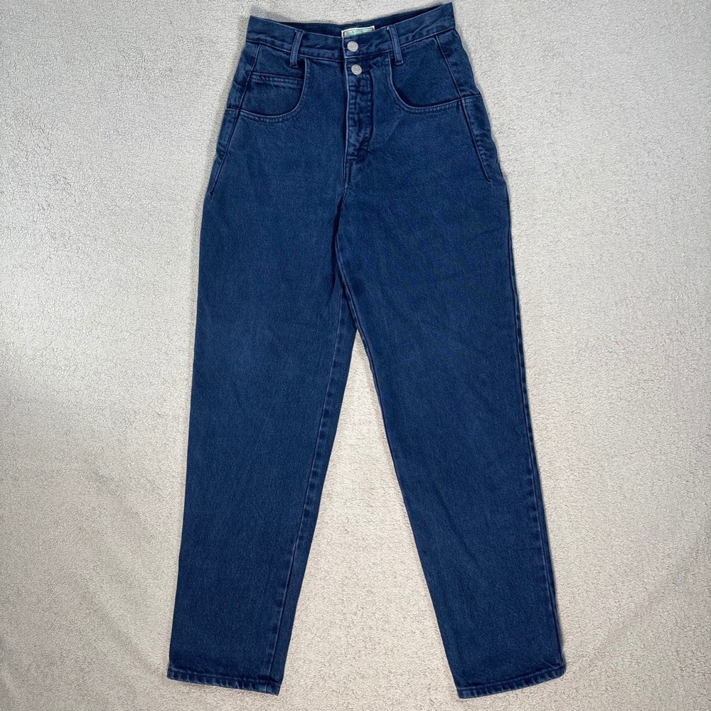 Vintage Guess Jeans High Waisted Tapers Blue Denim Made in USA Size 24 80s